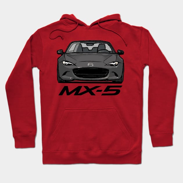 MX5 Miata ND Grey Hoodie by Woreth